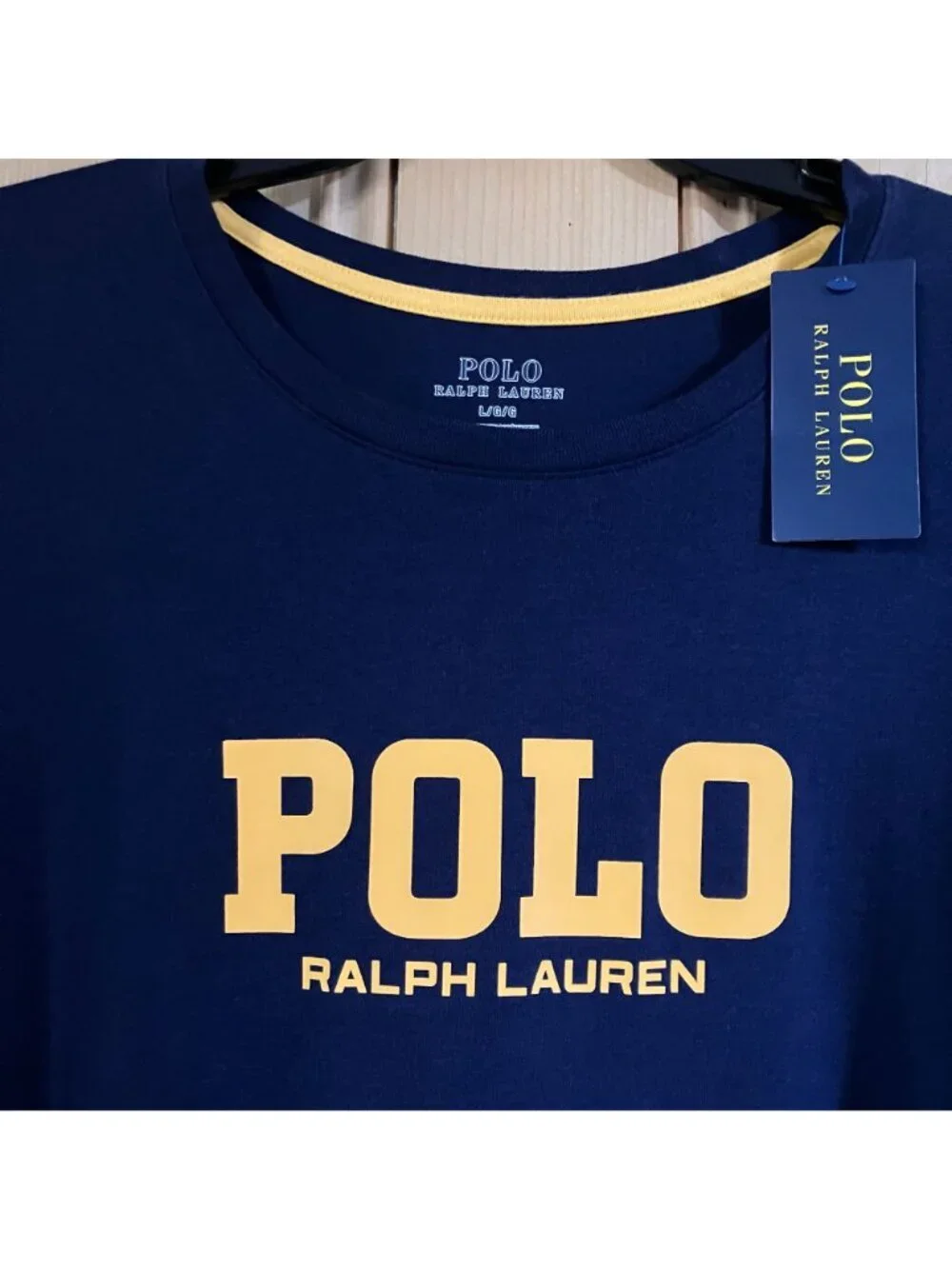 Polo Ralph Lauren Mens Polo Logo Long Sleeve Crew T-Shirt Size Large Blue AN NWT